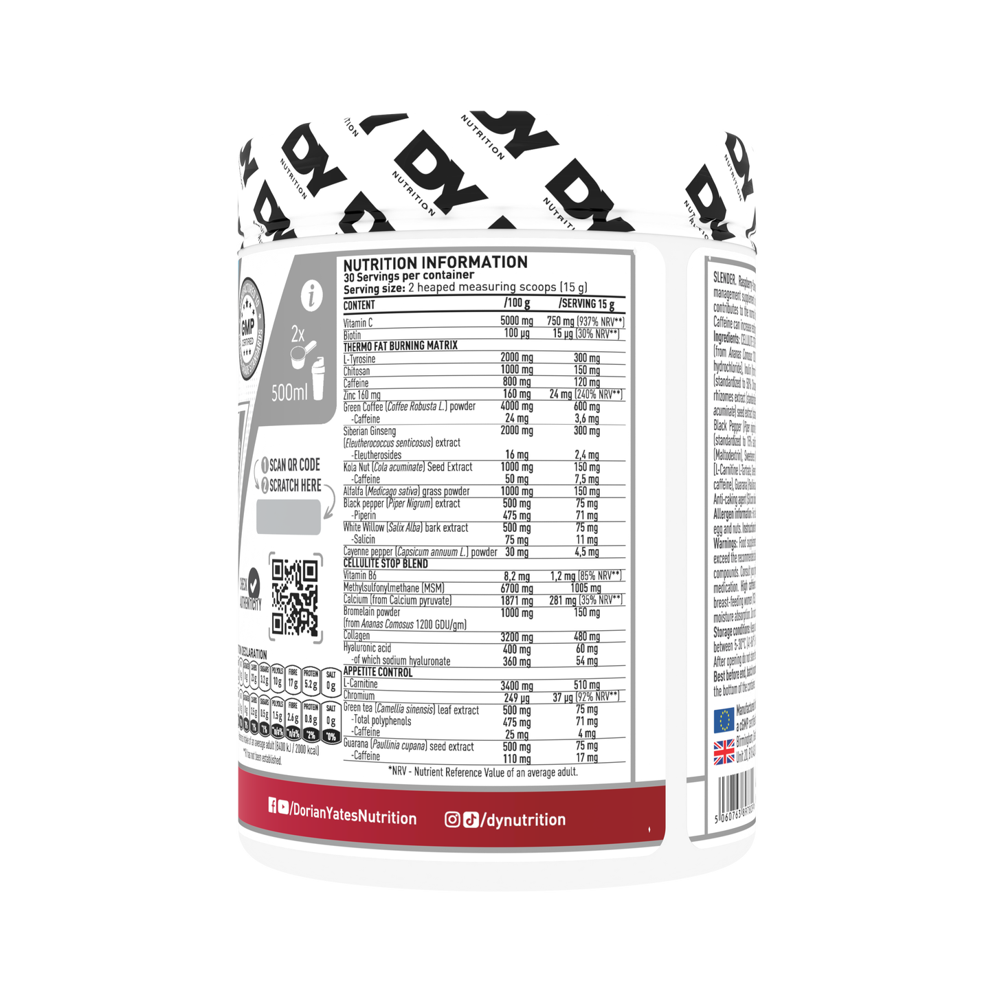 Slender - Cellulite & Fat Burner, 450g, 30 Servings