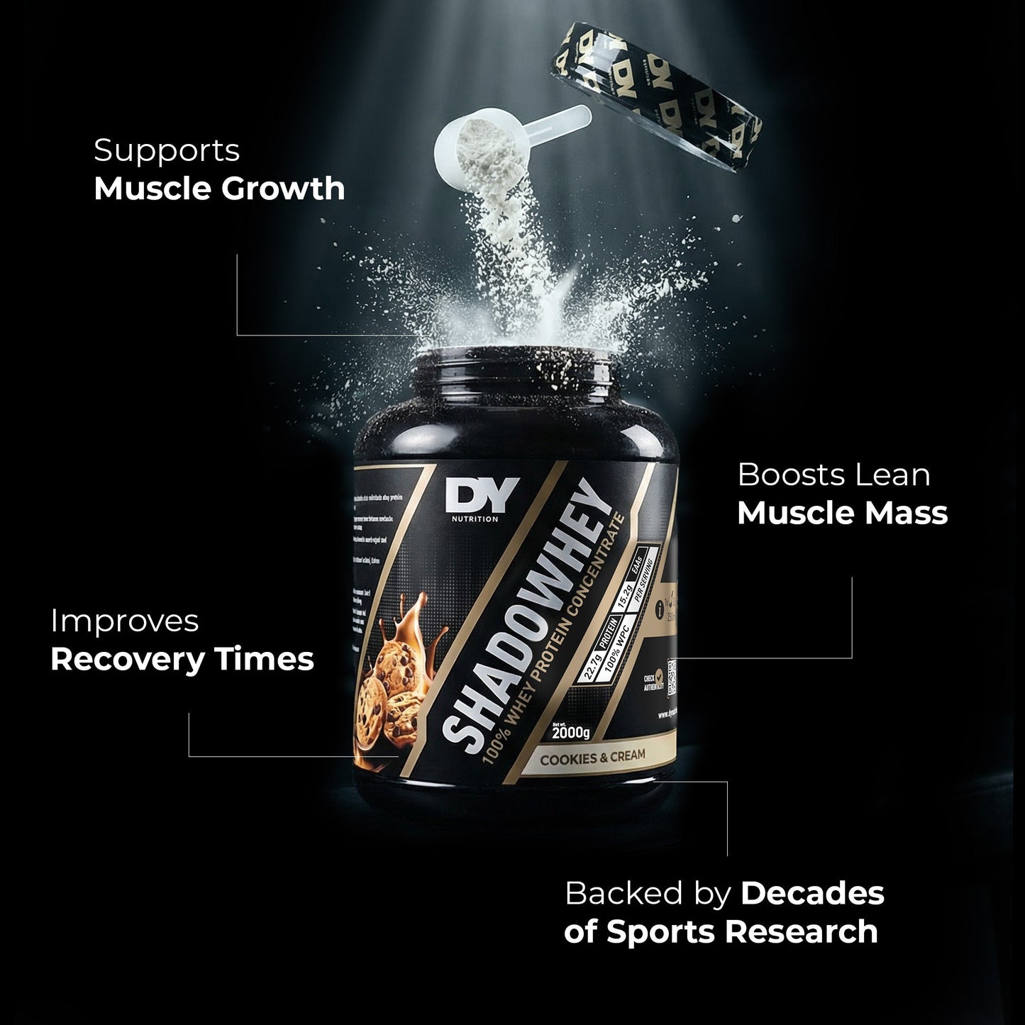 Whey Protein Shadowhey Concentrate 2Kg, 66 Servings