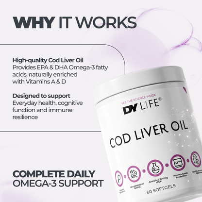 Cod Liver Oil DY Life, 60 Softgels, 60 Servings