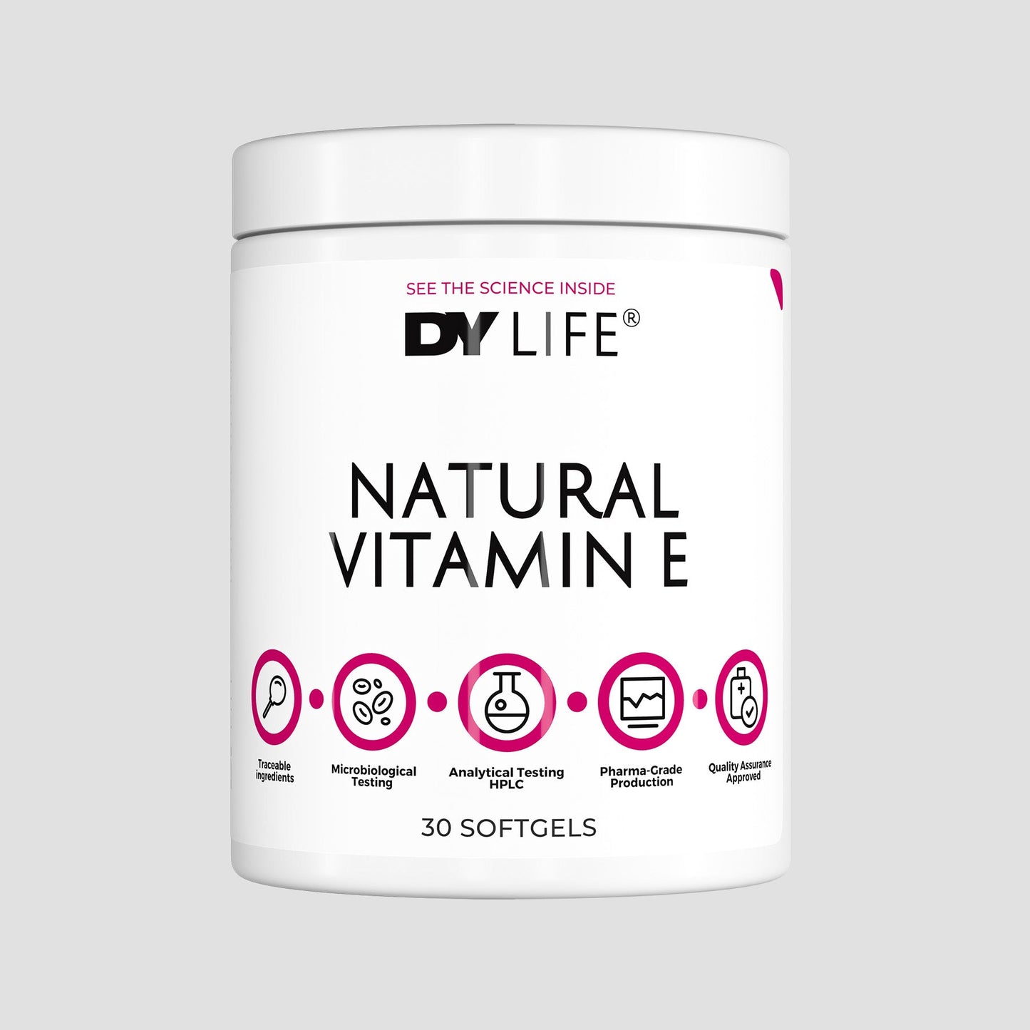 Natural Vitamin E DY Life, 30 Softgels, 30 Servings