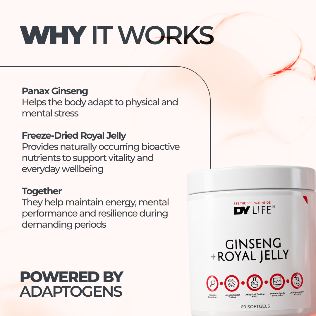 Ginseng + Royal Jelly DY Life, 60 Softgels, 30 Servings
