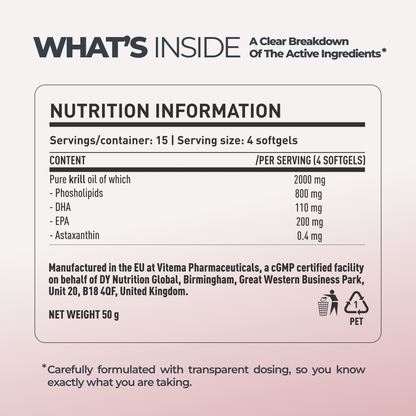 Krill Oil DY Life, 60 Softgels, 15 Servings