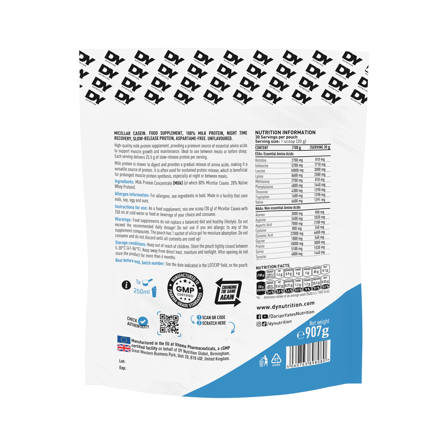 Micellar Casein Protein, DY Nutrition, 907g, 30 Servings