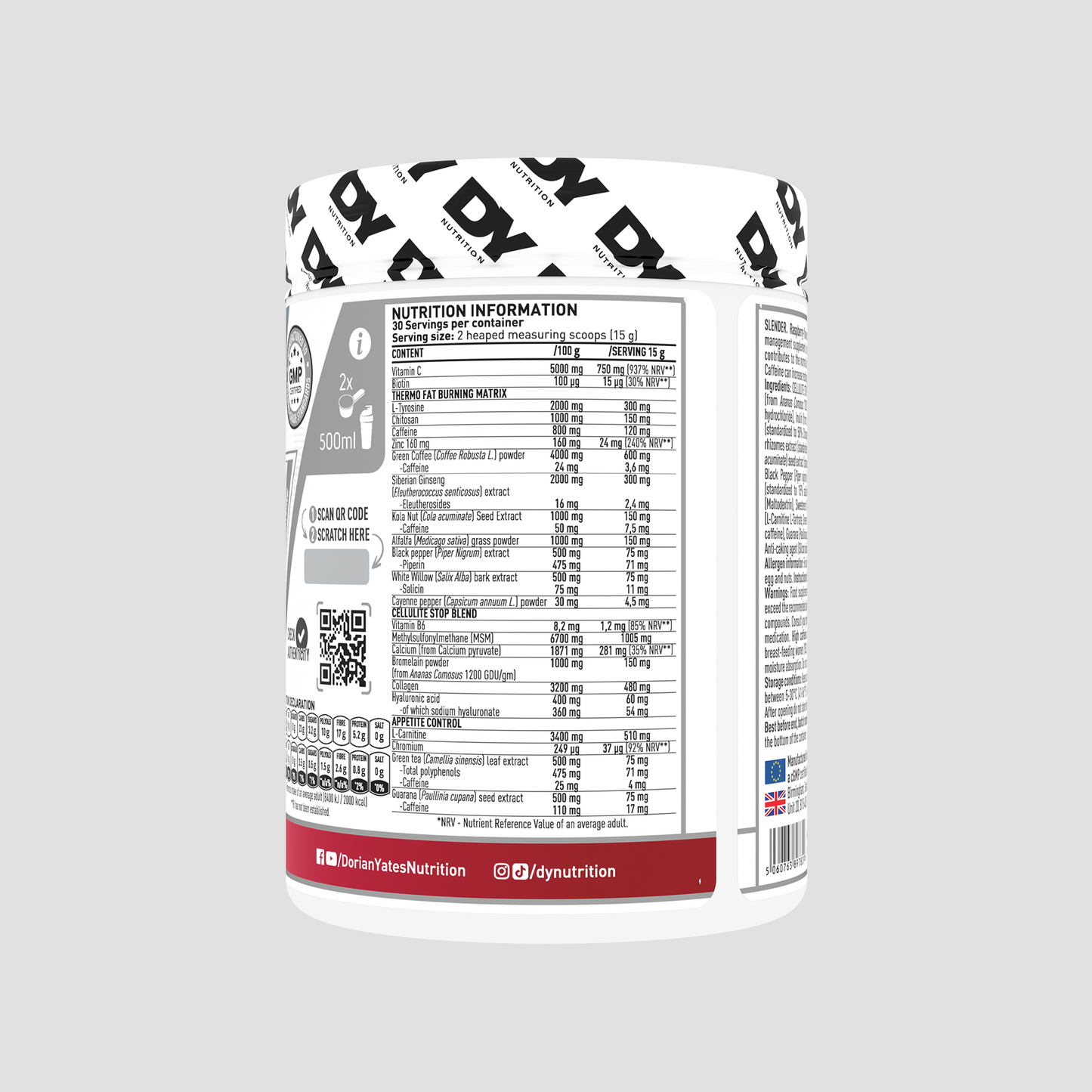 Slender - Cellulite & Fat Burner, 450g, 30 Servings