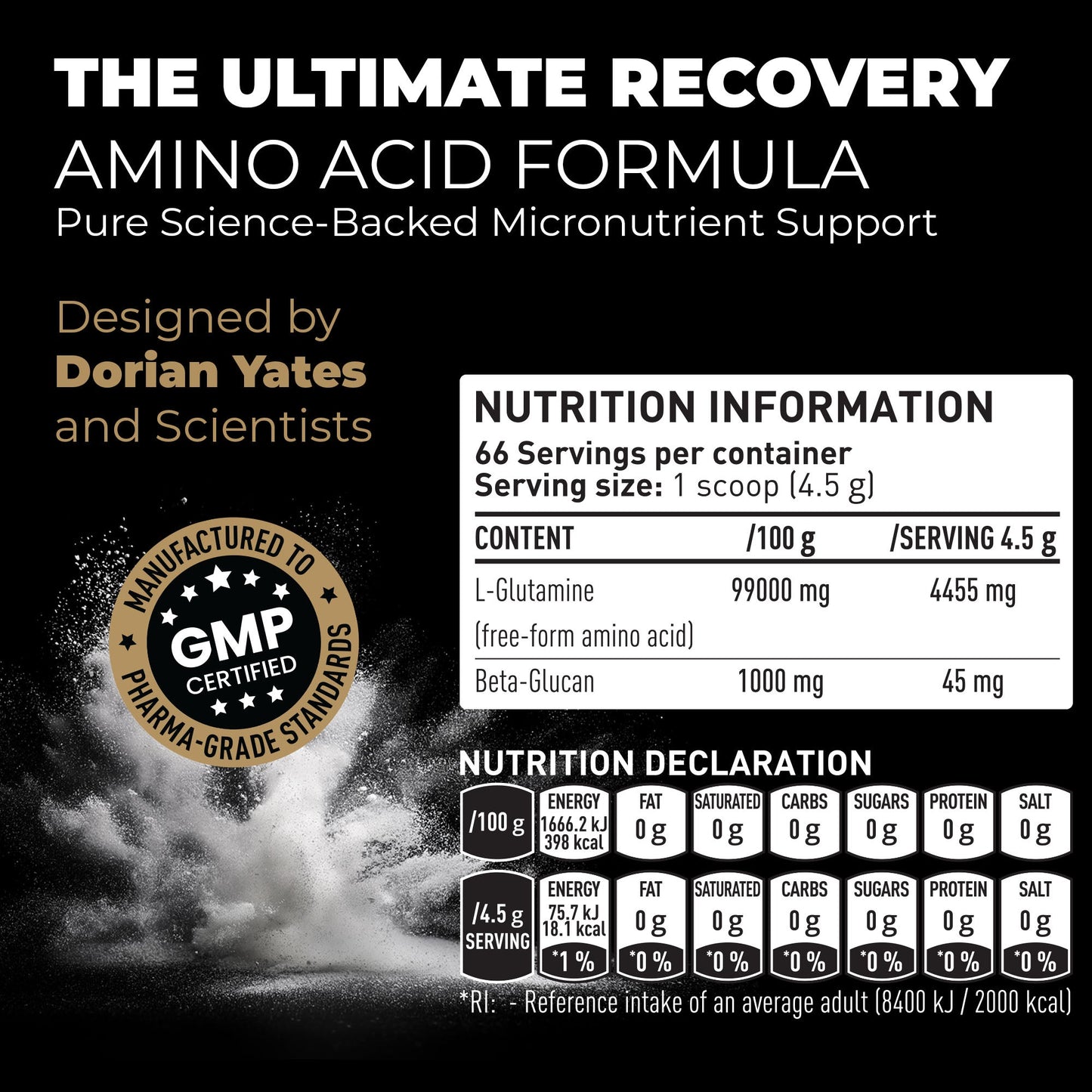 The Glutamine Recovery 300g, 66 Servings