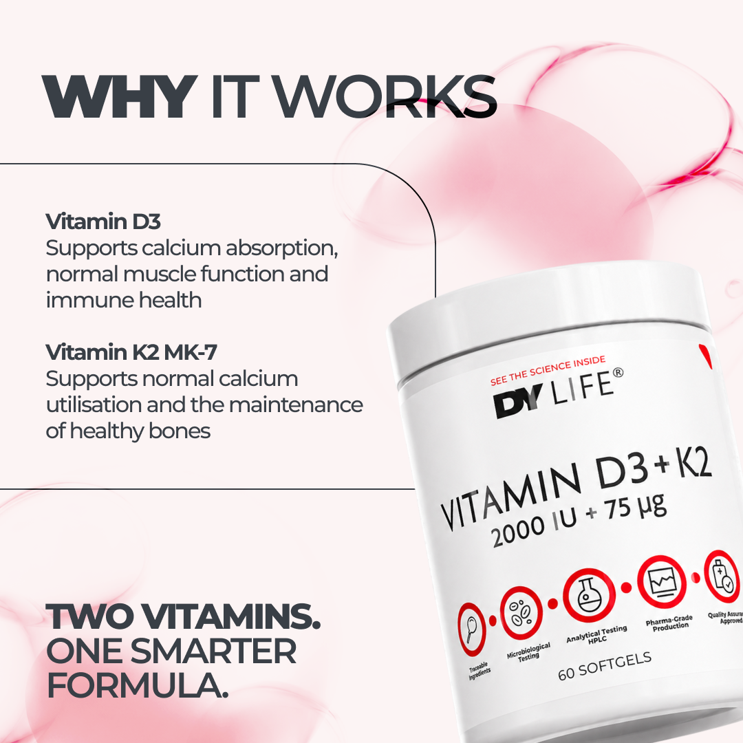 Vitamina D3+K2 2000IU + 75ug, 60 Softgels, 60 Servings